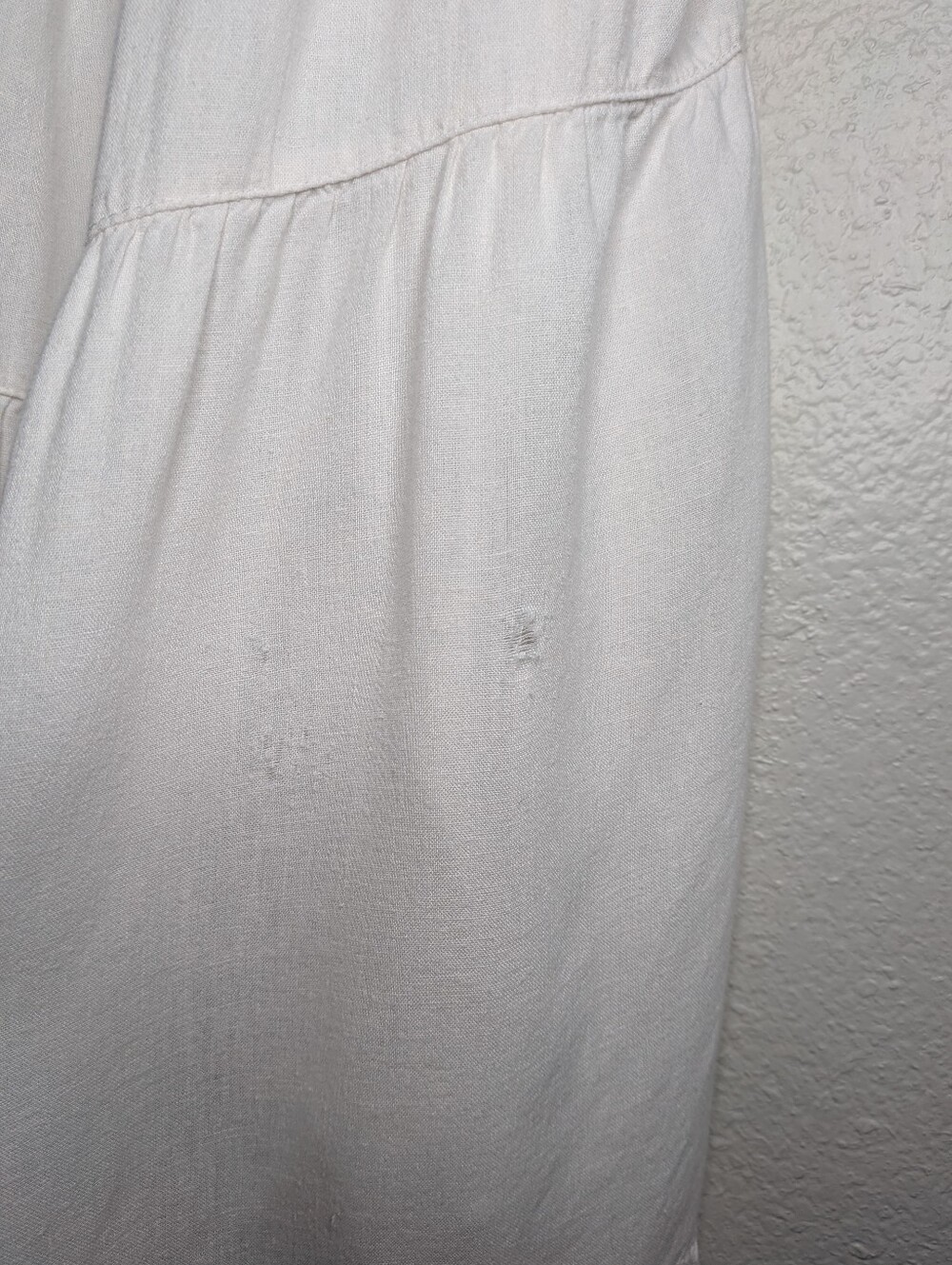 Abercrombie & Fitch White Linen Blend Tiered Coastal Shabby Chic Maxi Dress L - Picture 6 of 10